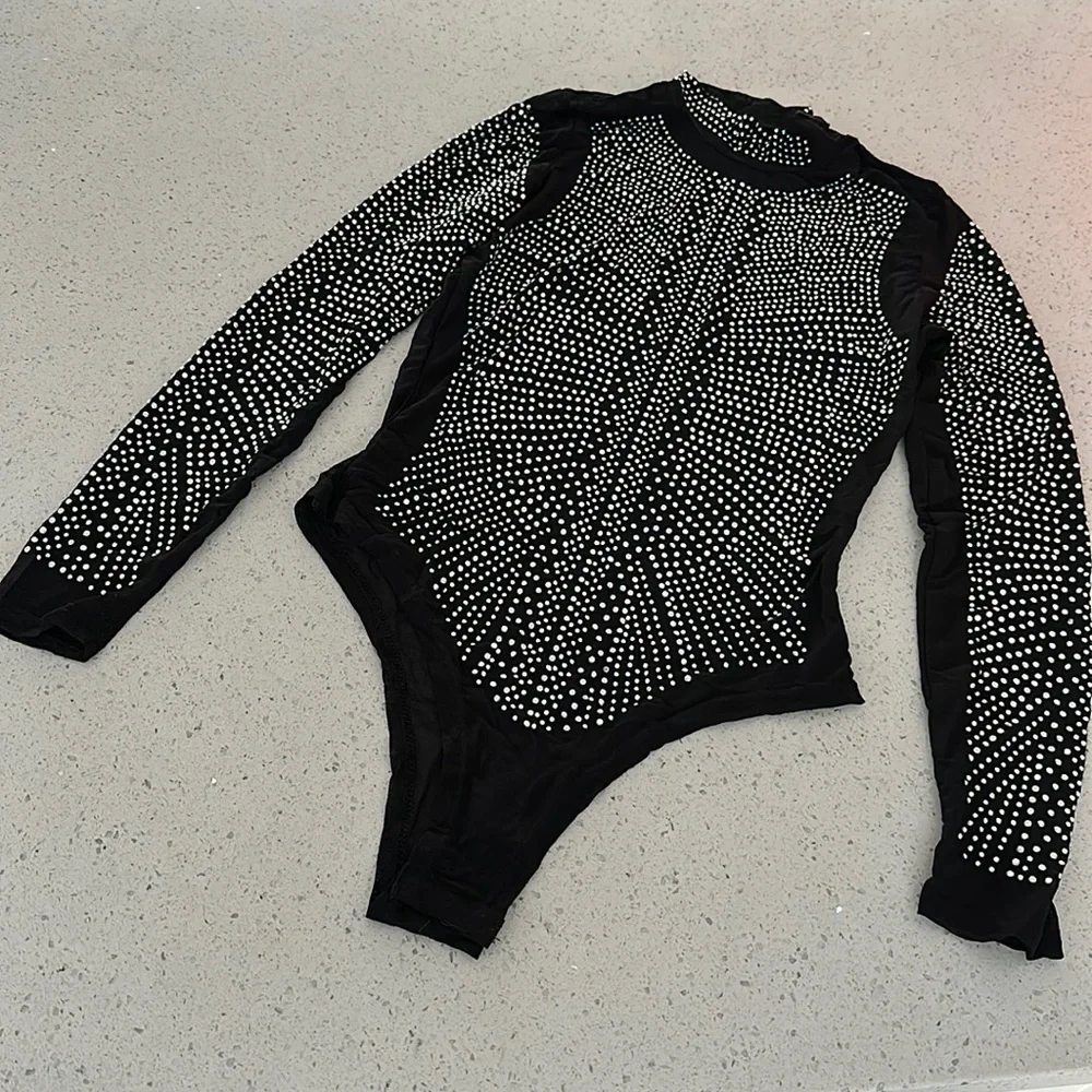 DIAMOND MESH BODYSUIT - Picture 2 of 5